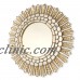Large Decorative Round Mirror Wall 31.5"- Peruvian Gold Sunburst Wood Mirrors   123305127544